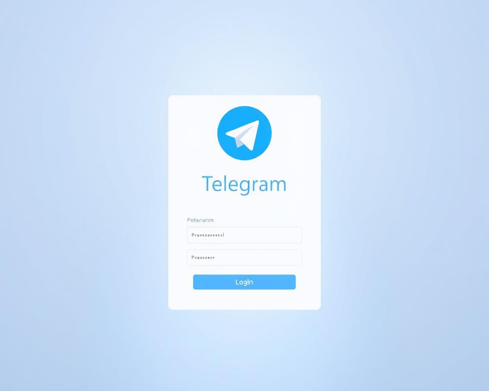 A brightly lit, high-resolution screenshot of the Telegram web interface login page. The page is centered in the frame, showing a clean and minimalist design with the Telegram logo prominently displayed. The background is a soft, muted gradient, creating a calm and professional atmosphere. The login fields are clear and inviting, with a simple "Login" button below. The overall aesthetic is modern, sleek, and easy to navigate, conveying the user-friendly nature of the Telegram web experience.