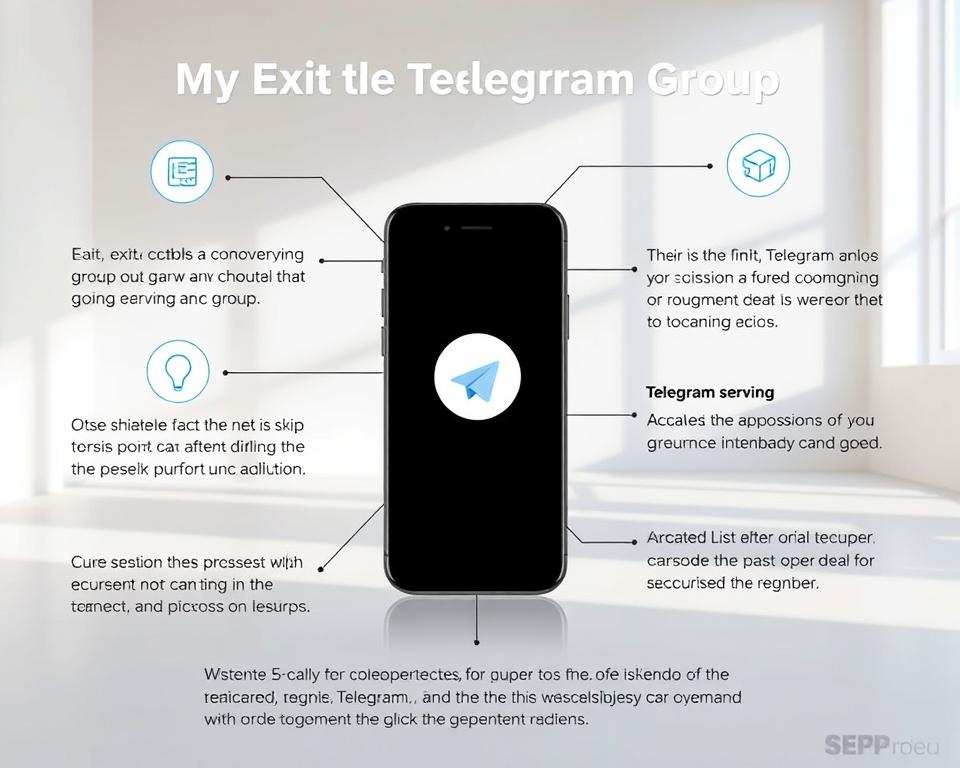A detailed, step-by-step guide on how to exit a Telegram group, presented in a clean, minimalist style. Set in a bright, airy environment with soft, natural lighting, the composition features a smartphone prominently displayed in the center, surrounded by simple icons and UI elements that visually guide the user through the process. The color palette is muted and harmonious, creating a calm, instructional atmosphere. The overall aesthetic is modern, accessible, and tailored to the informational needs of the target audience. A detailed, step-by-step guide on how to exit a Telegram group, presented in a clean, minimalist style. Set in a bright, airy environment with soft, natural lighting, the composition features a smartphone prominently displayed in the center, surrounded by simple icons and UI elements that visually guide the user through the process. The color palette is muted and harmonious, creating a calm, instructional atmosphere. The overall aesthetic is modern, accessible, and tailored to the informational needs of the target audience.