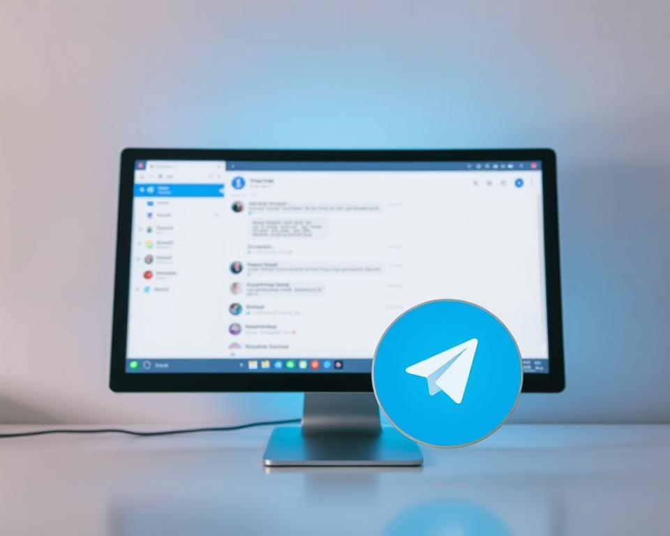 A sleek, modern desktop computer screen displaying a Telegram chat window, with a prominent backup icon or button in the foreground. The desktop is minimalist, with a clean white or light gray background, allowing the Telegram interface to be the focal point. Soft, diffused lighting illuminates the scene, creating a sense of focus and clarity. The overall mood is one of efficiency and organization, conveying the ease of backing up Telegram conversations across different devices. A sleek, modern desktop computer screen displaying a Telegram chat window, with a prominent backup icon or button in the foreground. The desktop is minimalist, with a clean white or light gray background, allowing the Telegram interface to be the focal point. Soft, diffused lighting illuminates the scene, creating a sense of focus and clarity. The overall mood is one of efficiency and organization, conveying the ease of backing up Telegram conversations across different devices.